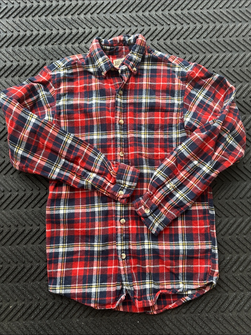 Mens small redhead brand co flannel buttondown pit 19 length 29